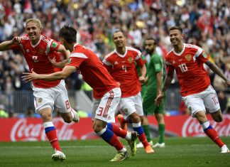 Rusia goleó 5-0 a Arabia en el primer partido del Mundial