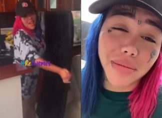 Yina Calderón lanzó un TV por la ventana Yina Calderón lanzó un TV por la ventana