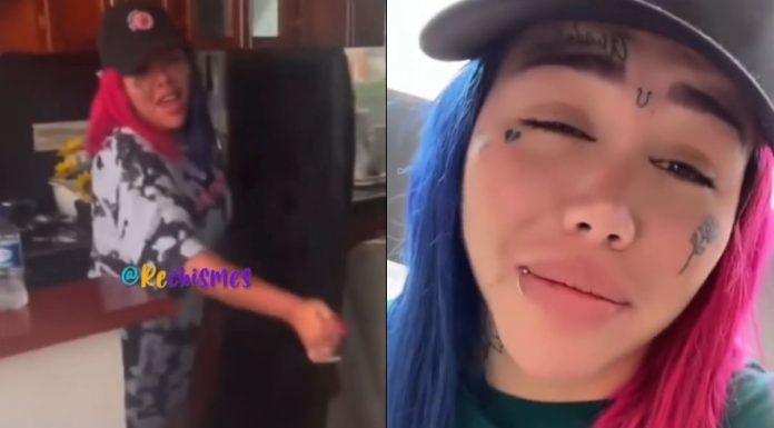 Yina Calderón lanzó un TV por la ventana Yina Calderón lanzó un TV por la ventana