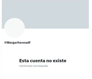 Así luce en Twitter actualmente la cuenta de Margarita Rosa de Francisco (@margaritarosadf).